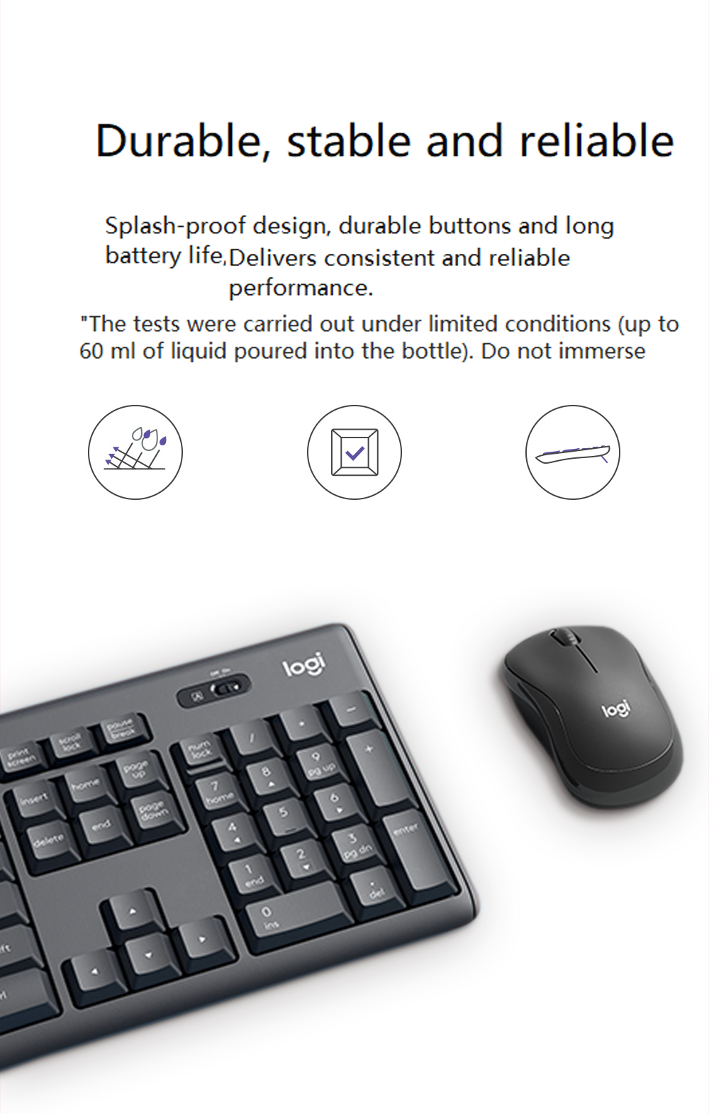 Original Logitech MK295 Wireless Mouse Keyboard Combo Ke