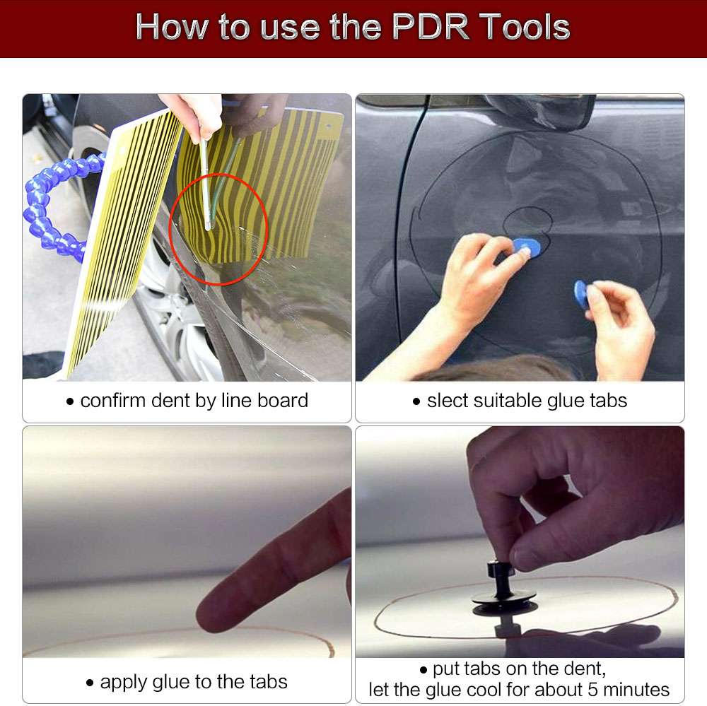 PAINTLESS DENT REPAIR (HNAD TOOLS) CAR DENT PULLER KIT D