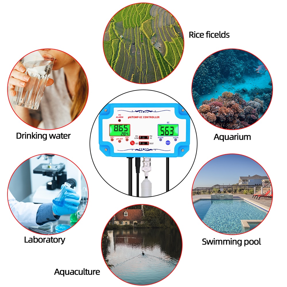 PH-2823 3 in 1 pH/TEMP/EC Controller 
