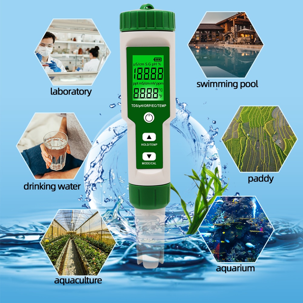 5 in 1 PH/TDS/EC/ORP/Temperature Meter