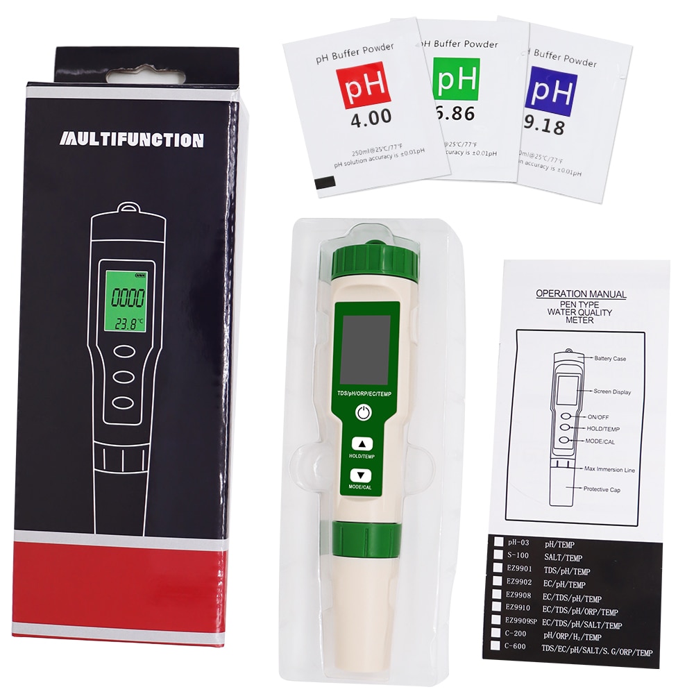 5 in 1 PH/TDS/EC/ORP/Temperature Meter