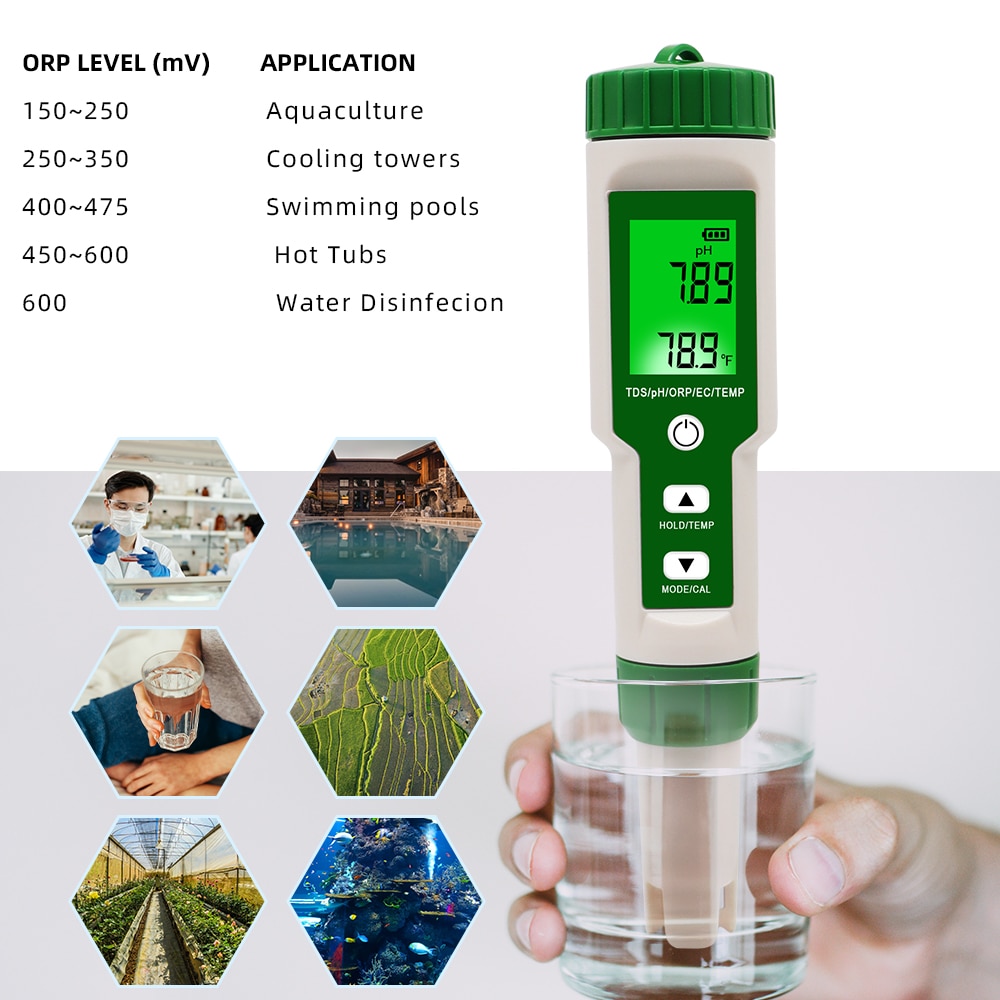 5 in 1 PH/TDS/EC/ORP/Temperature Meter