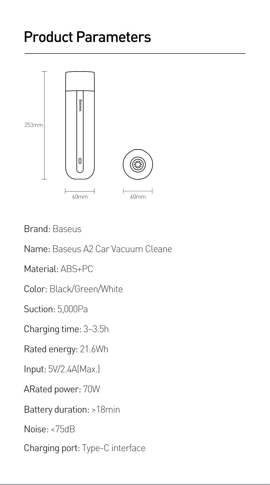 Portable Car Vacuum Cleaner 