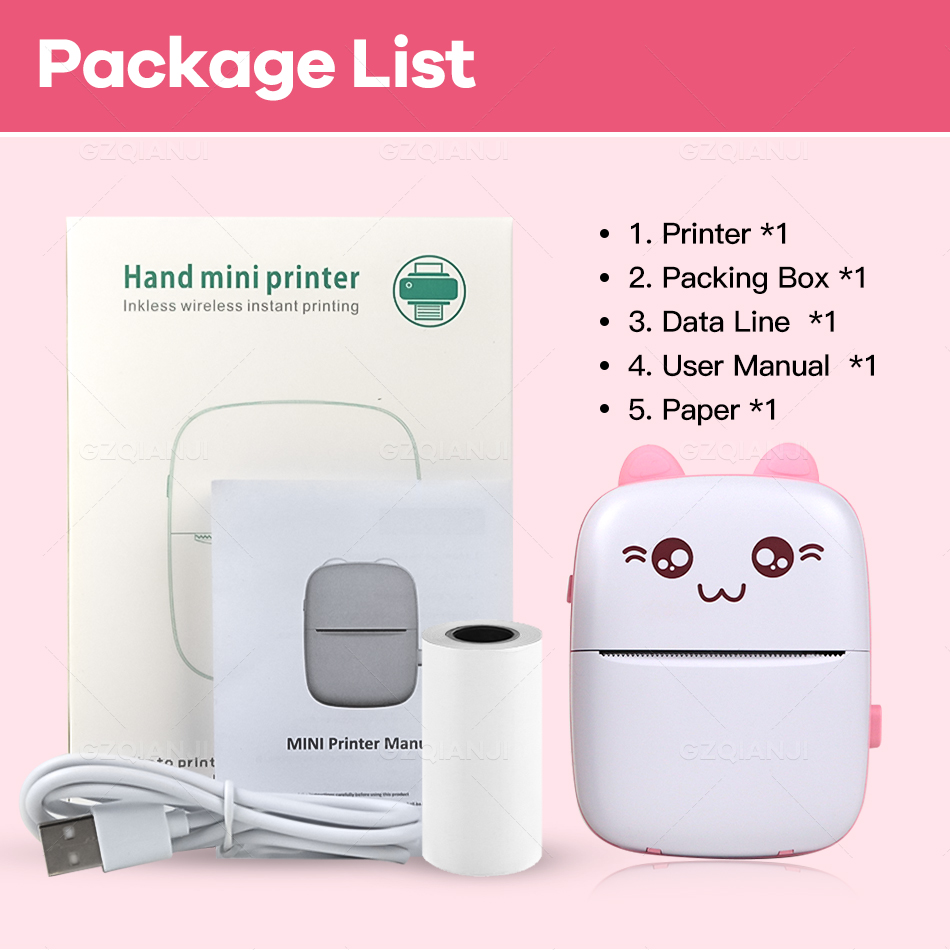 Portable Mini Wireless Thermal Photo Printer 