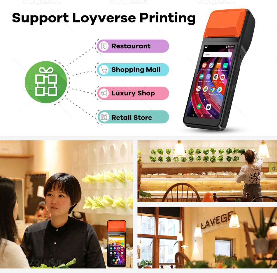 POS PDA Android 7.1 Printer 