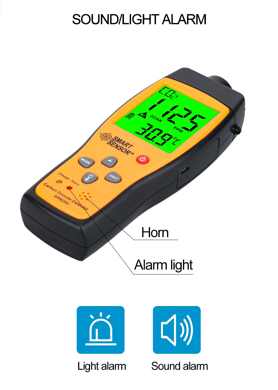 AR8200 Professional Carbon Dioxide Detector CO2 Meter