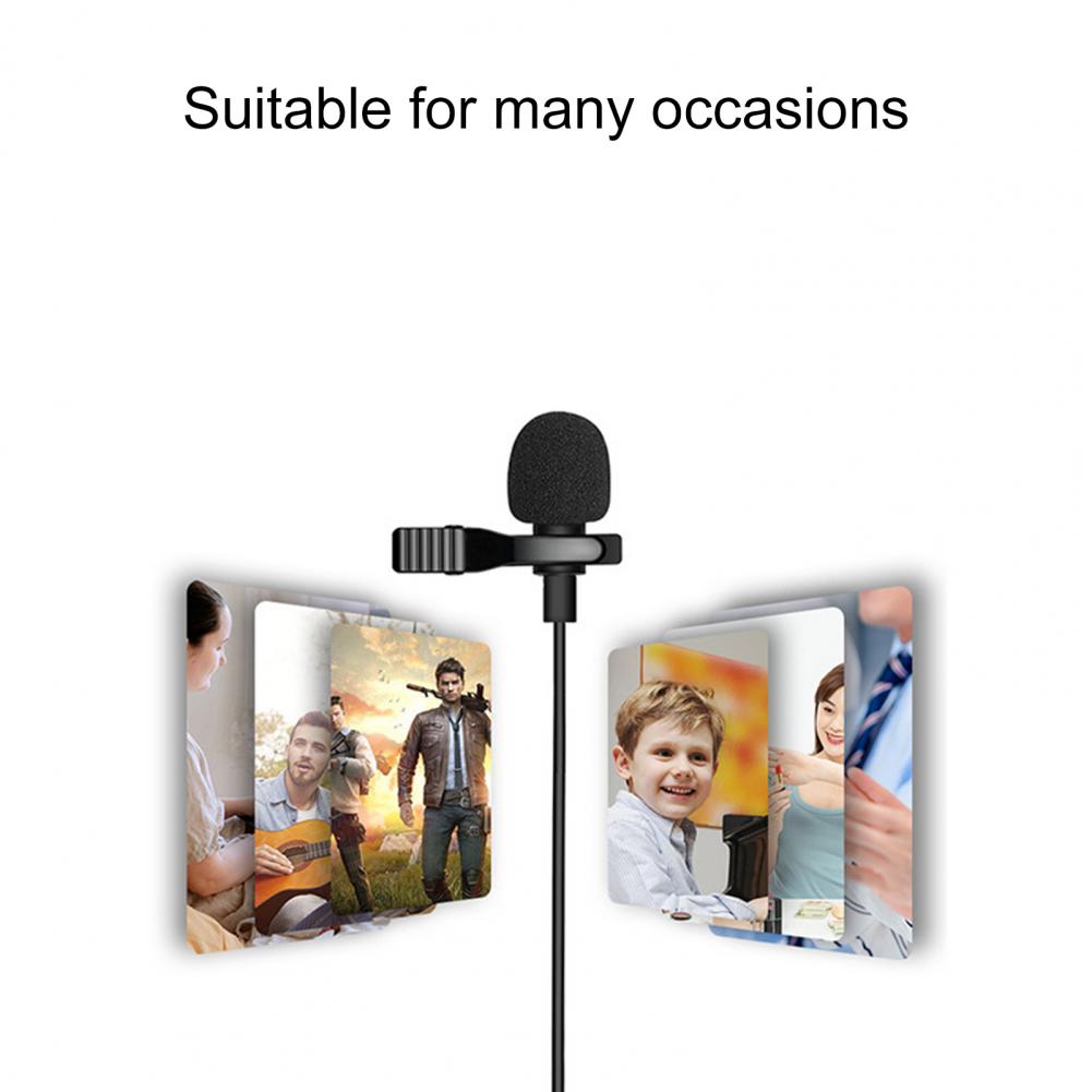 Professional Microphone 3.5mm Dual Head Tie Clip on Mic