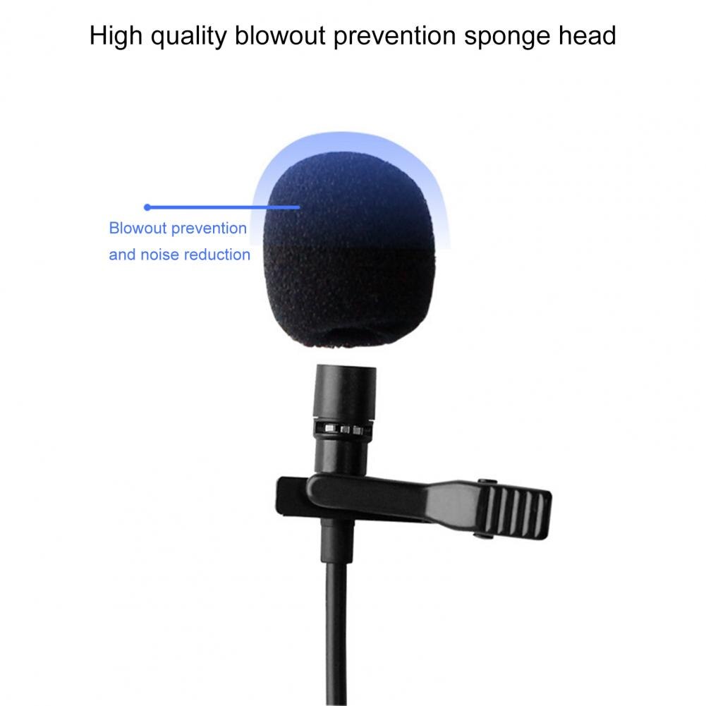 Professional Microphone 3.5mm Dual Head Tie Clip on Mic 