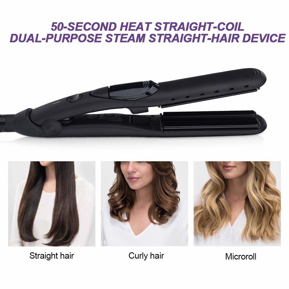 Professional Steam Hair Straightener Ceramic Vapor 