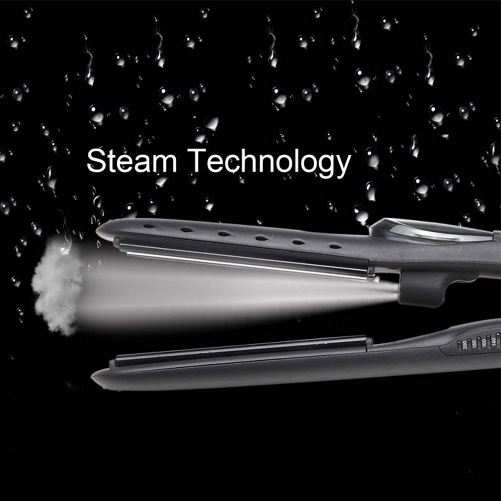 Professional Steam Hair Straightener Ceramic Vapor 