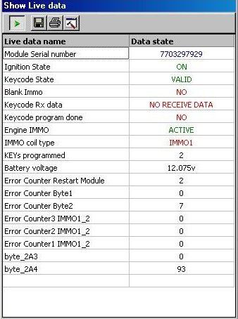 show live data