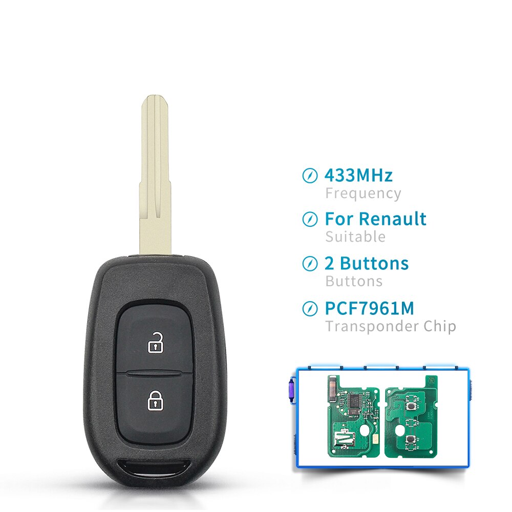 Remote Car Key 433mhz PCF7961M 4A Chip 2/3 Buttons 