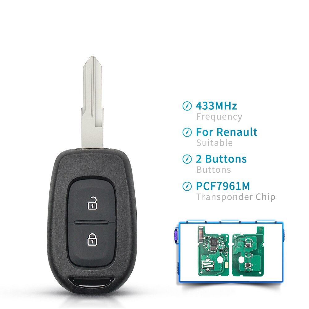 Remote Car Key 433mhz PCF7961M 4A Chip 2/3 Buttons 