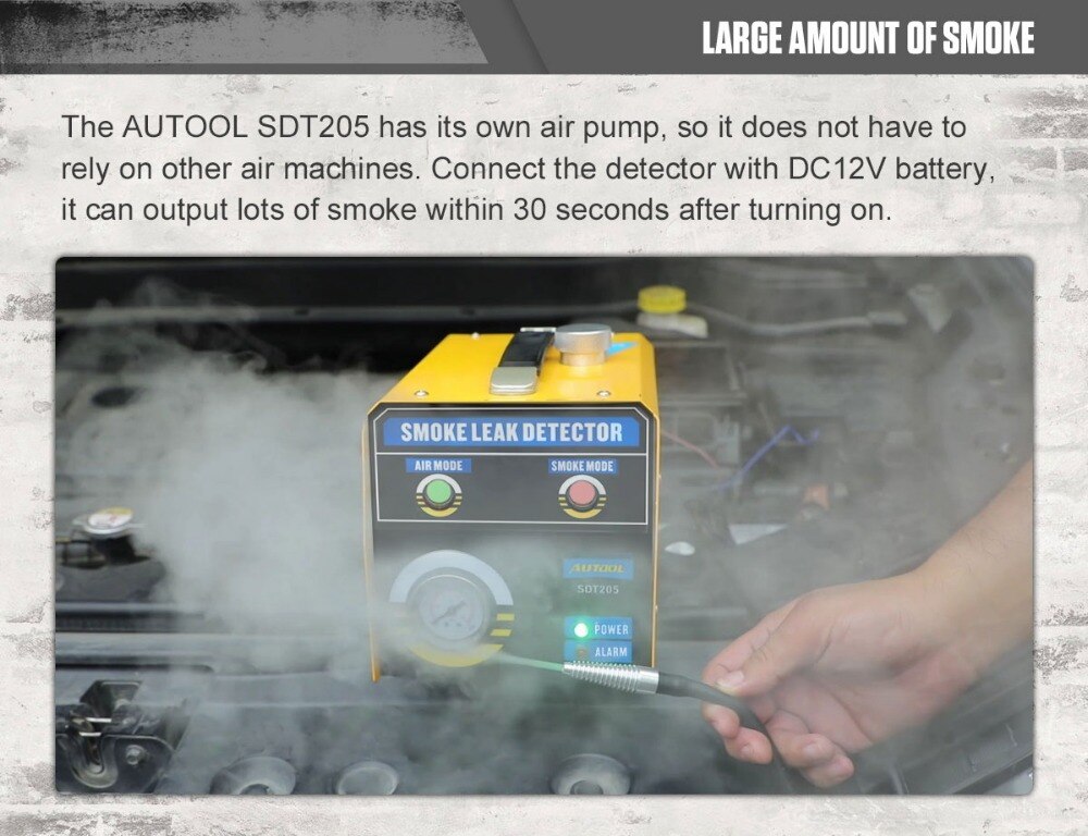New Original AUTOOL SDT205 Car Smoke Leak Detector 