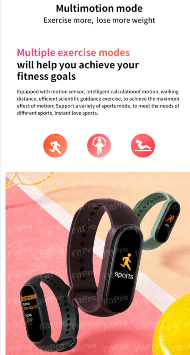 M6 Smart Watch Men Women Sports Bracelet Bluetooth Smart