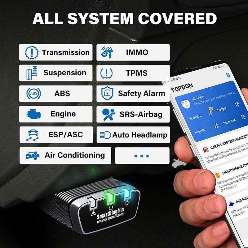 Topdon SmartDiag Mini OBD2 Bluetooth Scanner