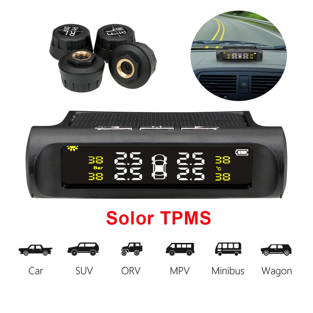 Solar TPMS Tire Pressure Monitoring System Temperature W