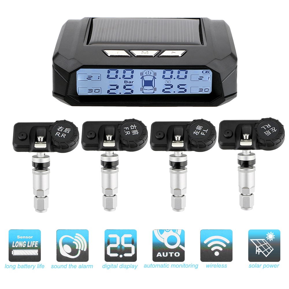 Solar TPMS Tire Pressure Monitoring System Temperature W