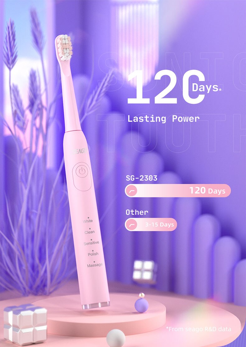 Sonic Electric Toothbrush Adult Dental Cleaning Fully Wa