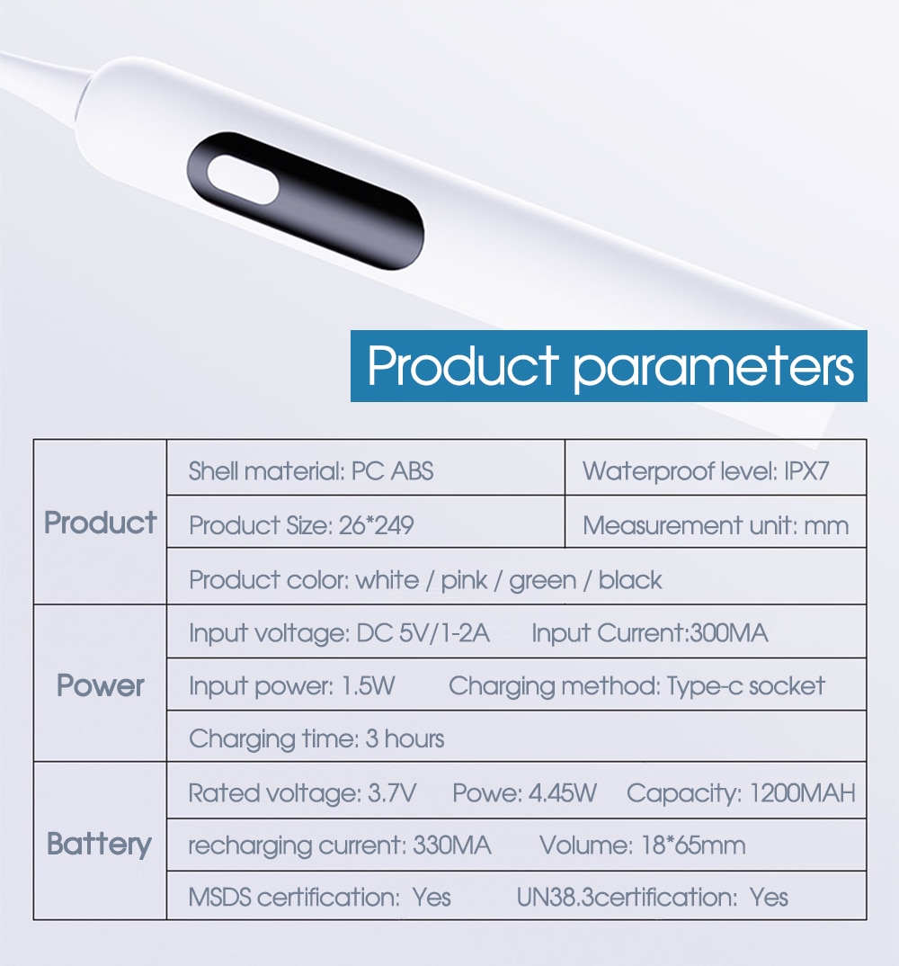 USB Rechargeable Charge LCD Screen IPX7 Waterproof Smart