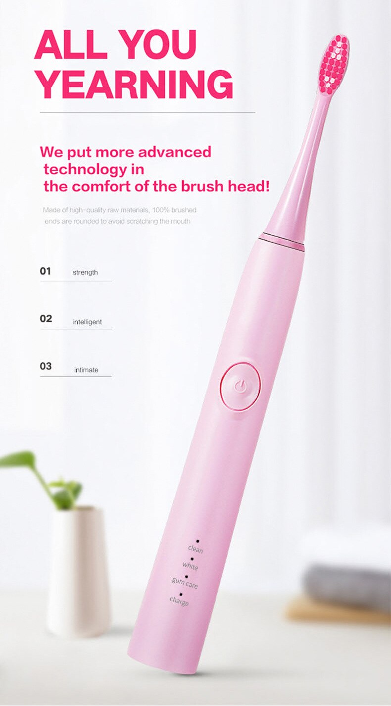 Adult  sonic electric toothbrush USB fast charging acous