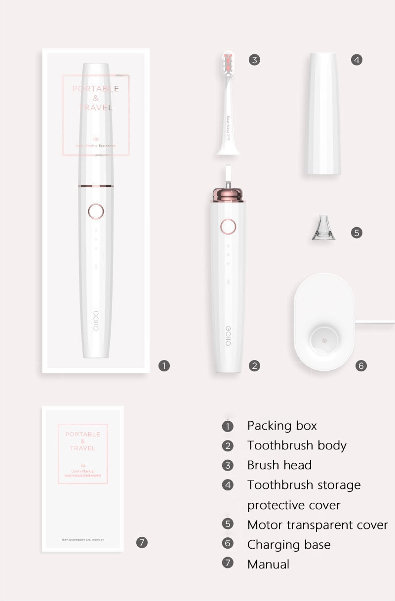 Sonic Electric Toothbrush Mini Portable Travel Tooth Bru