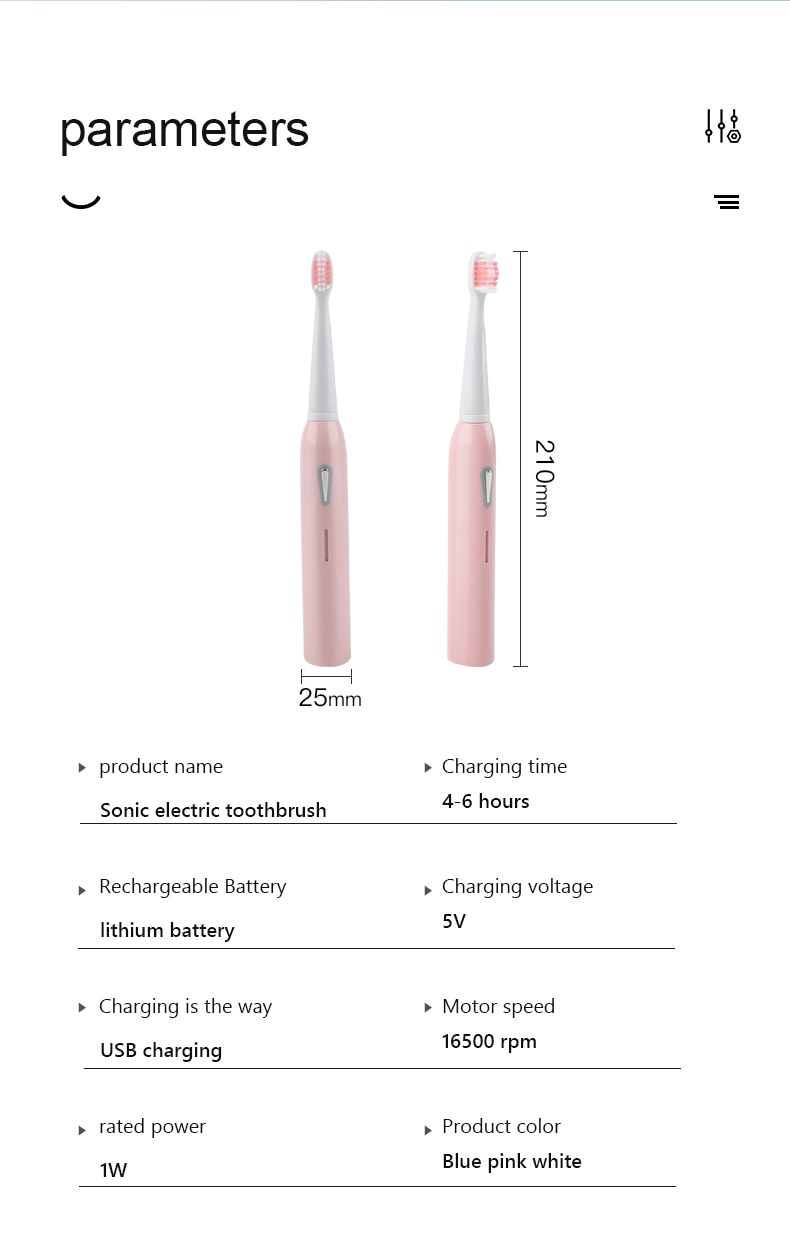 Sonic Electric Toothbrush  Adult Timer 