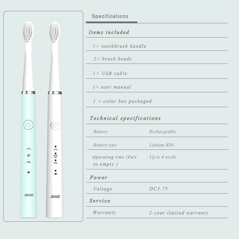 New Sonic Toothbrush Rechargeable Electric Toothbrush Up