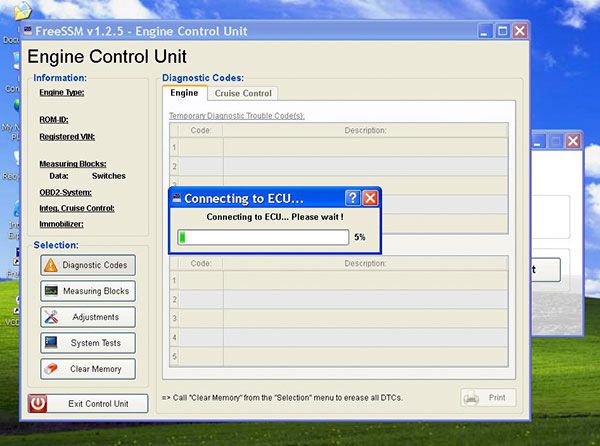 FreeSSM V1.2.5  connecting to ecu