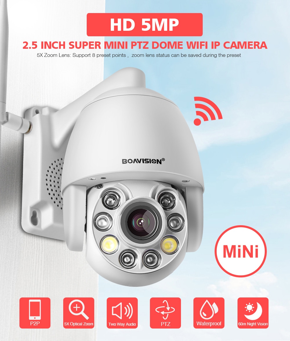 Super HD 5MP WIFI IP PTZ Camera