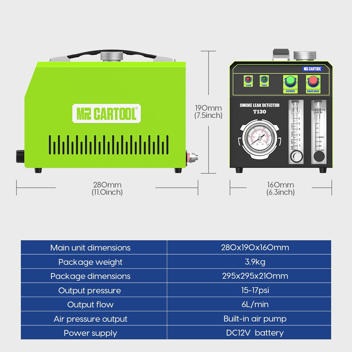 MR CARTOOL T130 EVAP Smoke Leak Tester