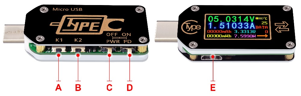 TC66/TC66C  Type-C PD trigger  USB-C Voltmeter