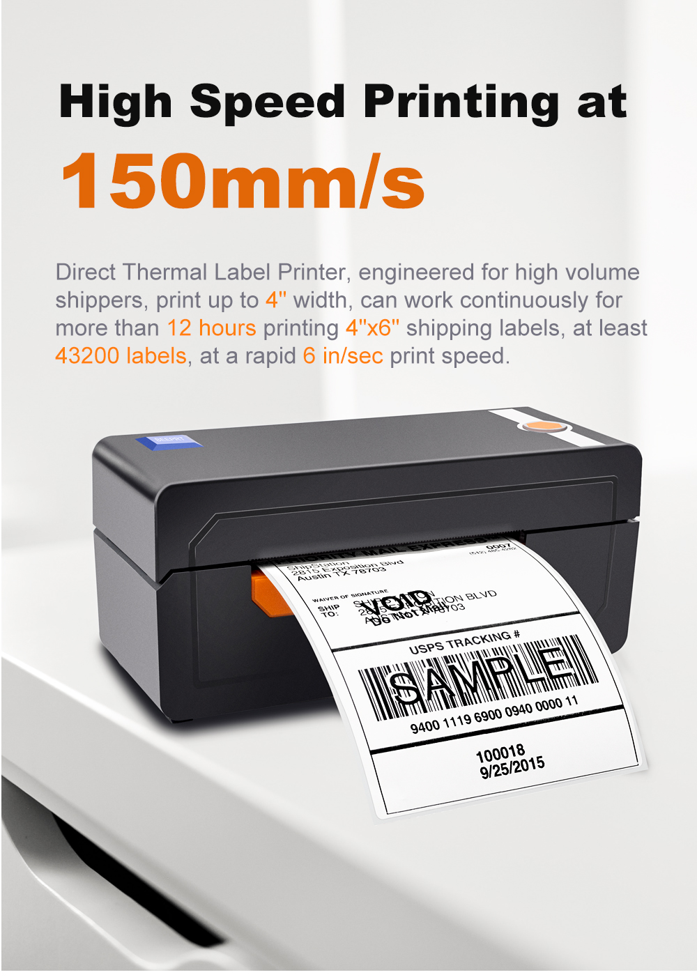 4 Inch Thermal Barcode Label Printer 