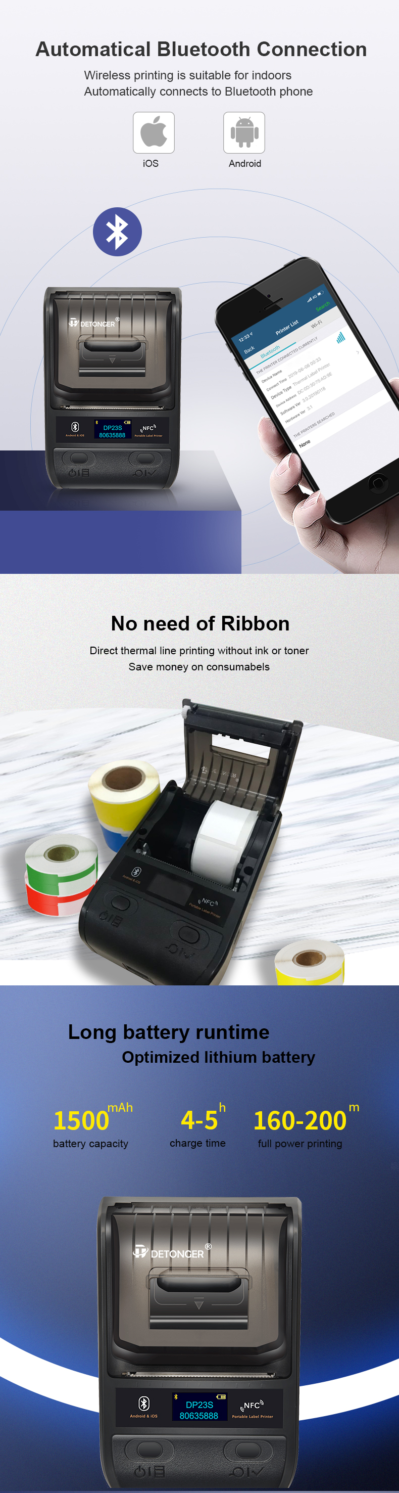 DP23S 20-50mmThermal Label Printer