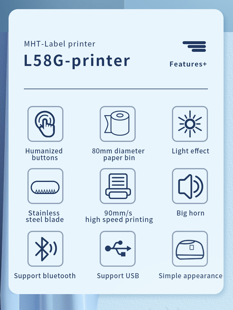 MHT-L58G Bluetooth 58mm USB Thermal Multi Receipt Label 