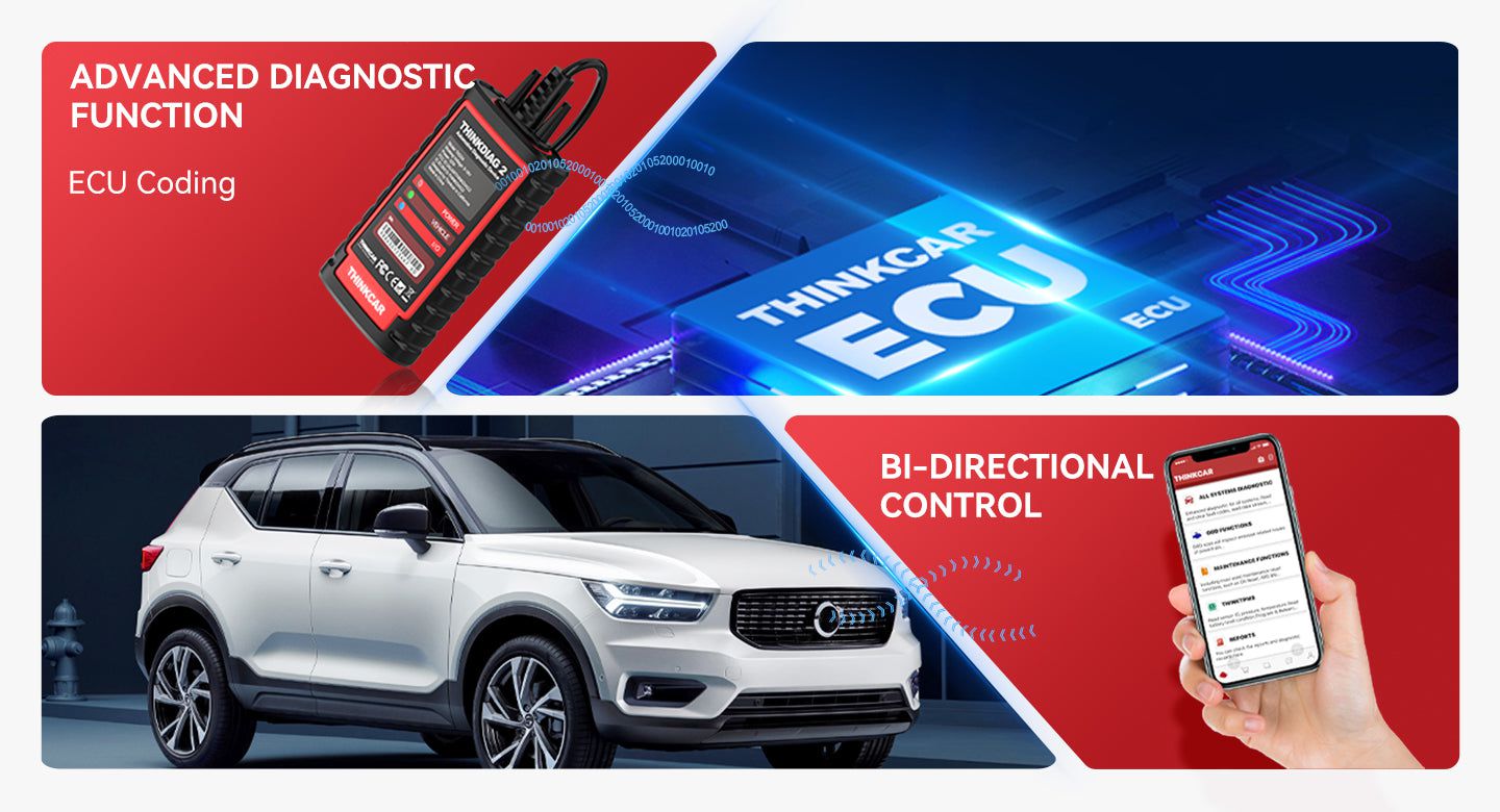 THINKCAR Thinkdiag2 All System Bidirectional Diagnostic Scanner for iOS & Android with CAN-FD Protocol and 15+ Reset Functions