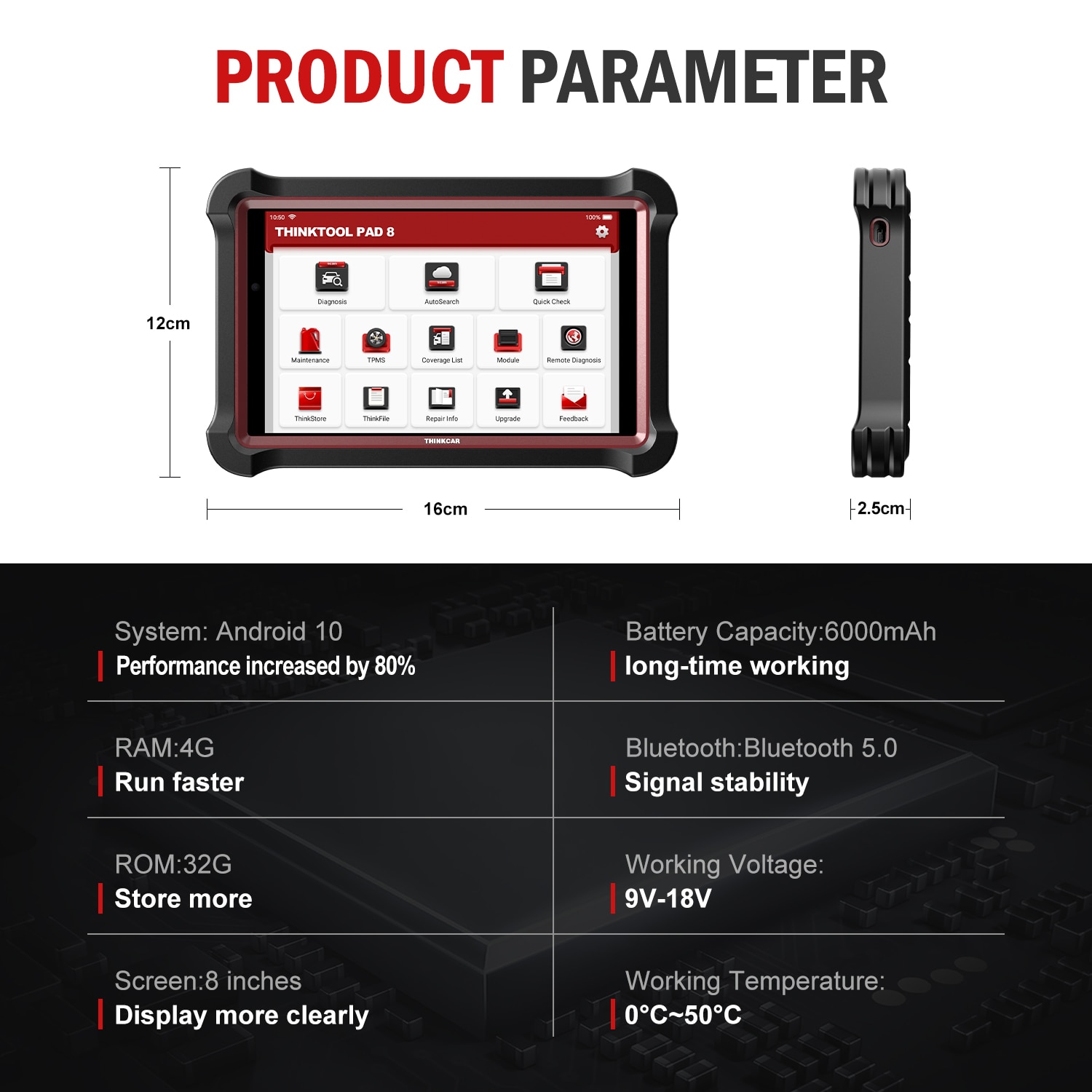 THINKCAR THINKTOOL PAD8 OBD2 Auto Diagnostic Tool