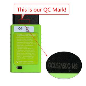 Toyota G and Toyota H Chip Vehicle OBD Remote Key Programmer QC Mark