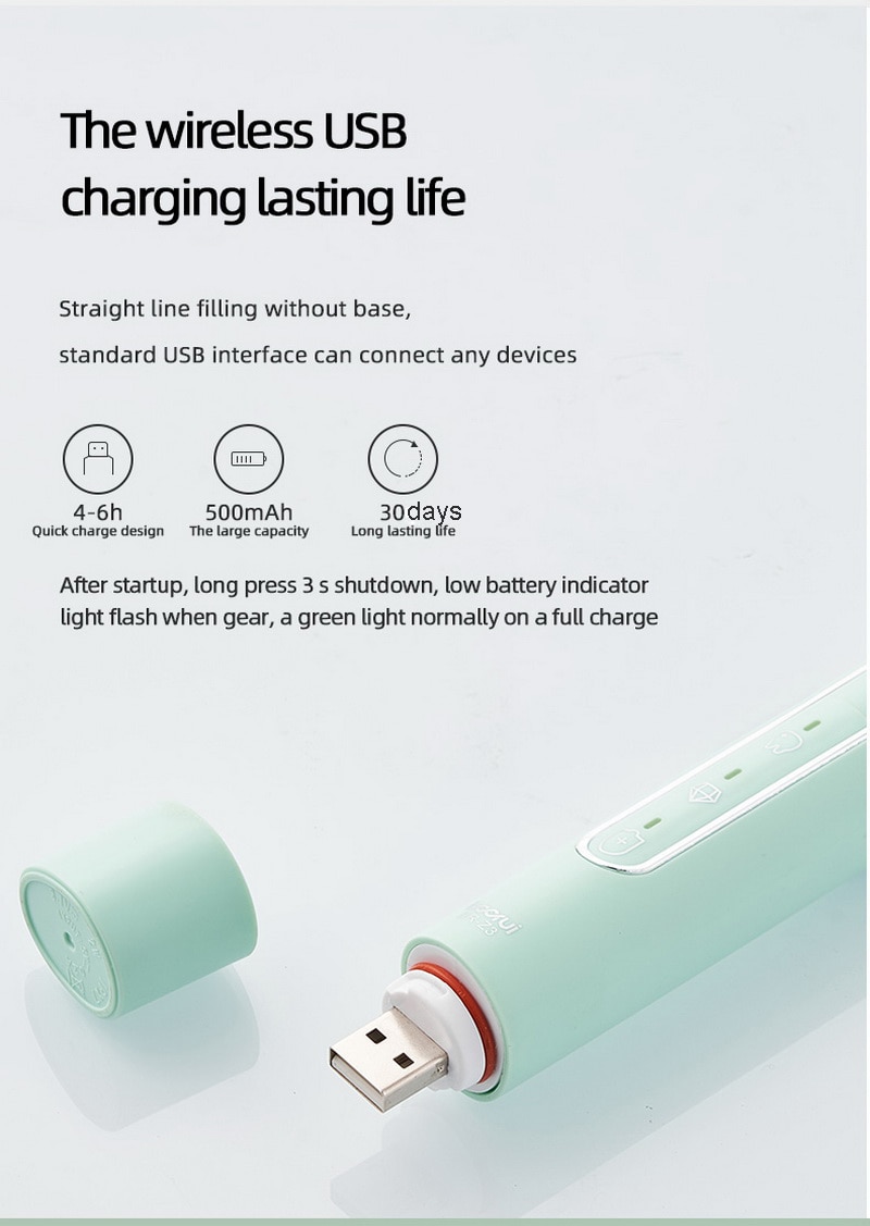 Ultrasonic Electric Toothbrush Wireless Rechargeable Ste