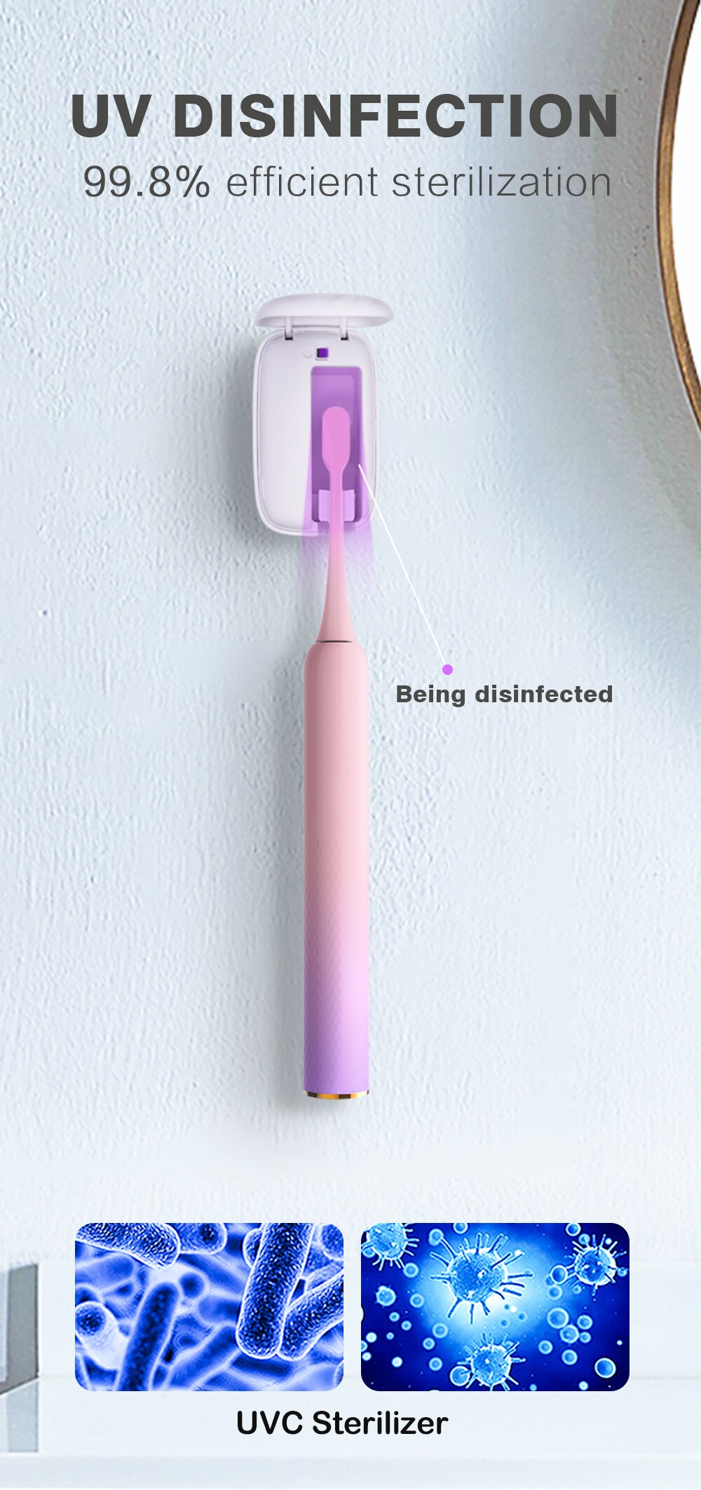 MINI UV Light Toothbrush Holder 