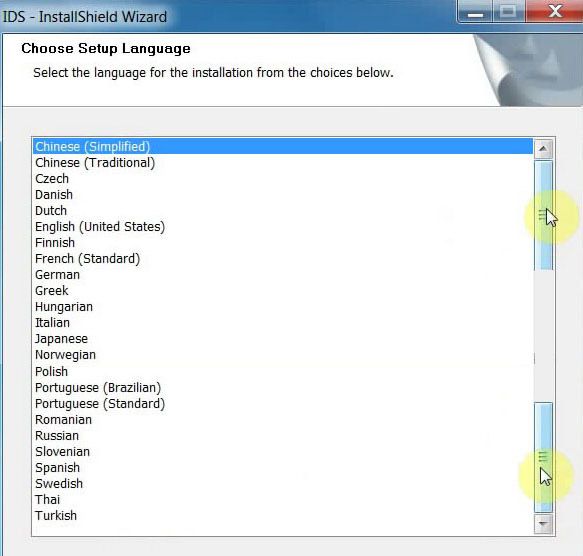 VXDIAG Software languagge when installing on VM