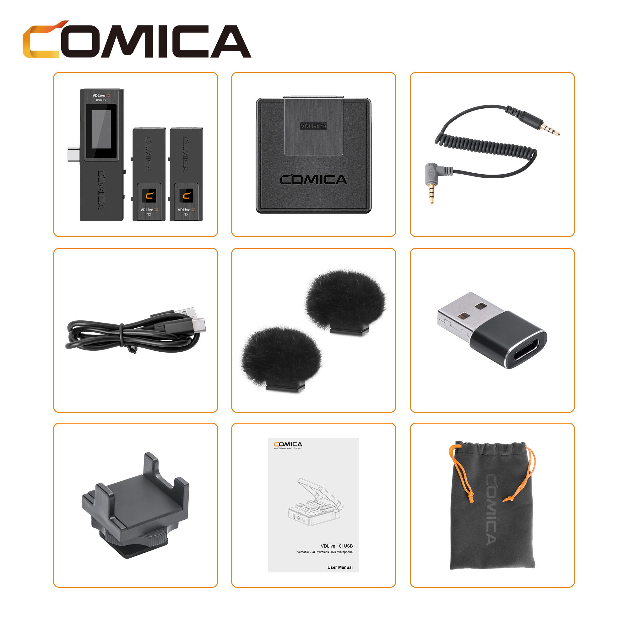 VDLive10 2.4G Dual Channel Wireless Microphone Portable