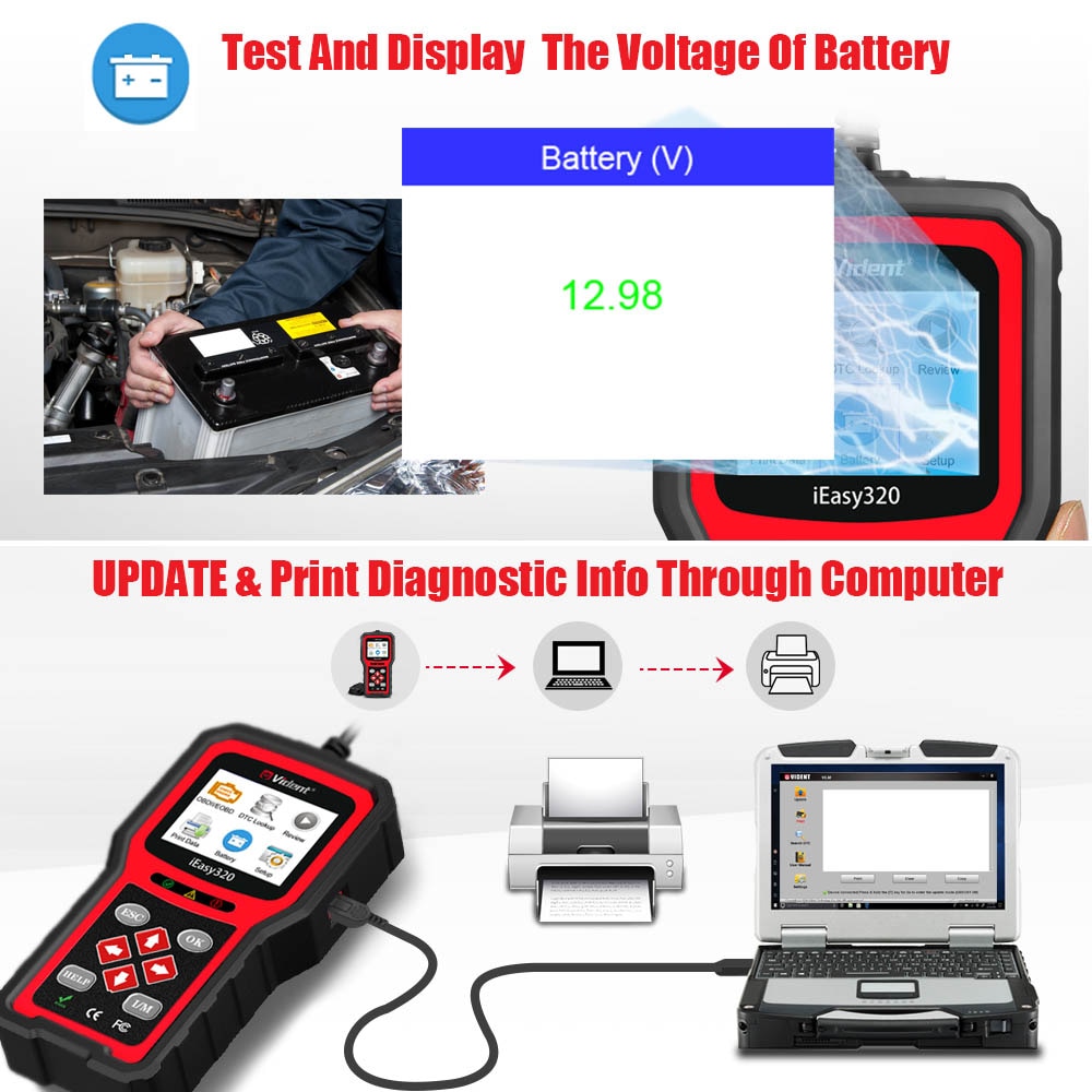 VIDENT iEasy320 OBDII/EOBD+CAN Code Reader