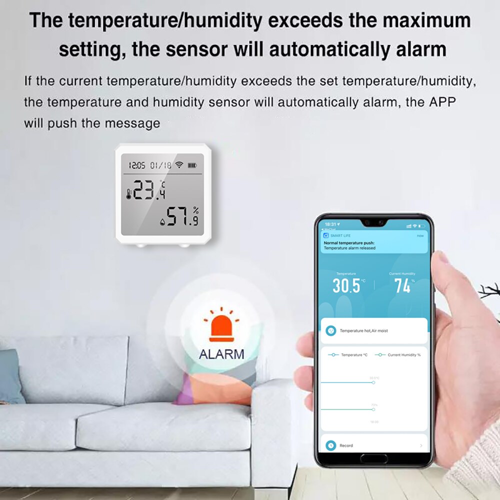 WIFI Temperature And Humidity Sensor Indoor Hygrometer