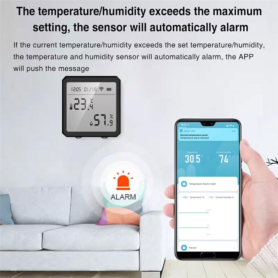 Wifi ZigBee Smart Home Temperature And Humidity Sensor 