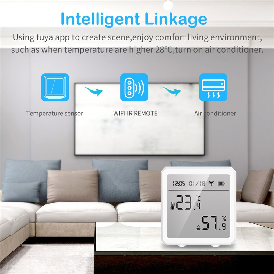 Wifi ZigBee Smart Home Temperature And Humidity Sensor 