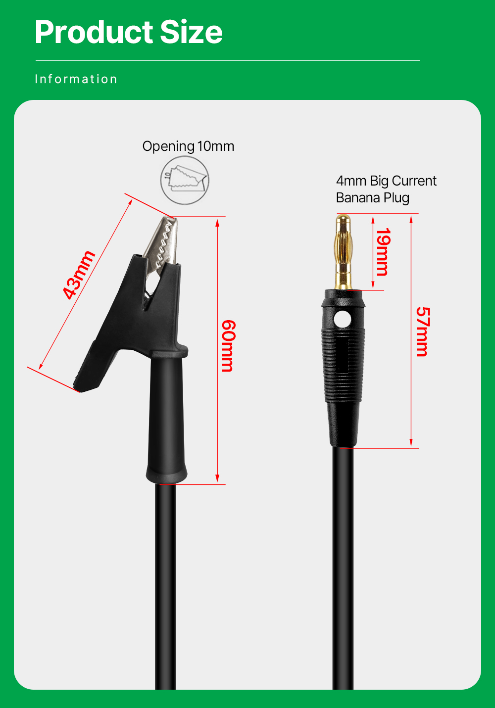 X15A X25A Banana Plug to Alligator 