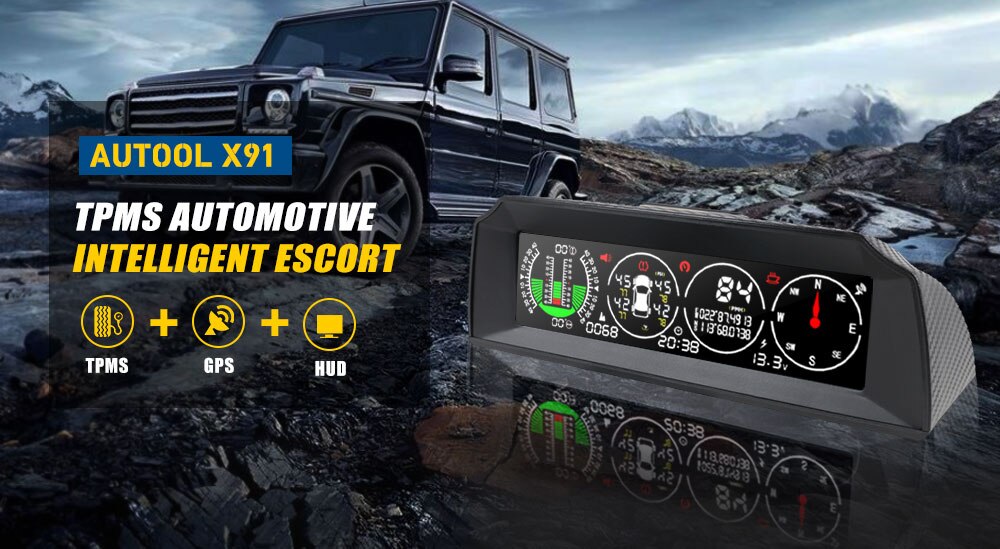 AUTOOL X91 Car 3in1 GPS TPMS HUD Universal