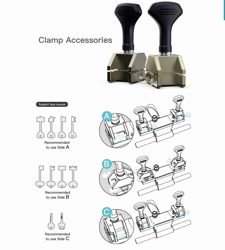 Xhorse Dolphin XP-008 Clamps