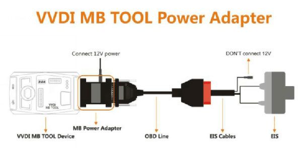 XHORSE VVDI MB TOOL Power Adapter connection